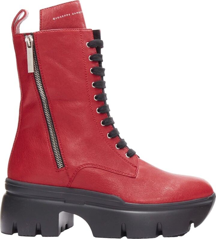 Giuseppe Zanotti Apocalypse Leather Side Zip Combat Boots
