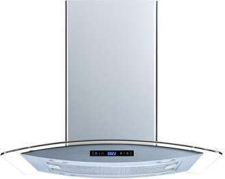 Winflo H102B Series 30" 600 CFM Convertible Island Range Hood in Stainless Steel With Filter Included