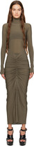 Thumbnail for your product : Alaia Brown Draped Jersey Maxi Dress