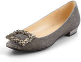 Thumbnail for your product : Kate Spade Norella Crystal-Buckle Metallic Flat