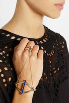 Thumbnail for your product : Pamela Love Balance gold-tone lapis lazuli finger bracelet