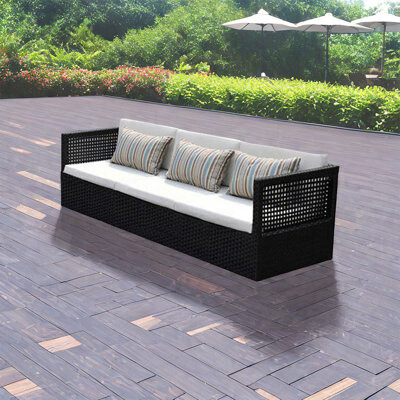 Latitude Run Maliak 74.8'' Aluminum Outdoor Patio Sofa with Sunbrella® Cushions