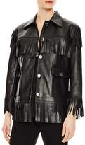 Thumbnail for your product : Sandro Fringed Leather Jacket