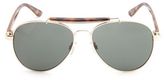 Thumbnail for your product : Charlotte Russe Tortoise Shell Bridge Aviator Sunglasses