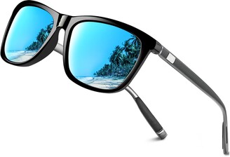 KANASTAL Blue Sunglasses for Mens Mirrored Sunglasses Womens Retro Classic  UV400 Protection Vintage Sunglasses Golf Fishing Driving Outdoor Travel  Metal Temple Anti Slip Tip Blue Lens Sun Glasses - ShopStyle