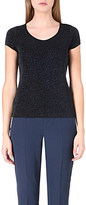 Thumbnail for your product : Armani Collezioni Sparkle glittered stretch-jersey top