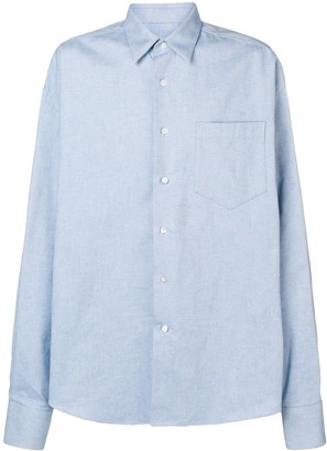 AMI Paris Oversize Long Sleeve Shirt With Chest Pocket