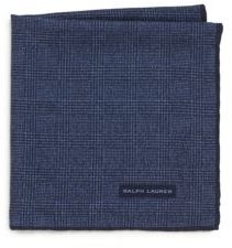 Ralph Lauren Tonal Plaid Wool & Silk Pocket Square