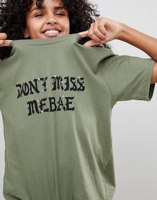 Monki Slogan T-Shirt