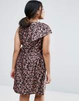 Thumbnail for your product : ASOS Curve CURVE Animal Jacquard Ruffle Mini Dress