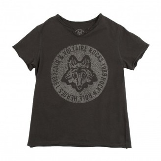 Zadig & Voltaire Crackled effect wolf T-shirt Charcoal grey
