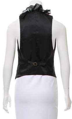 Elizabeth and James Tailored Ruffle-Trimmed Vest w/ Tags