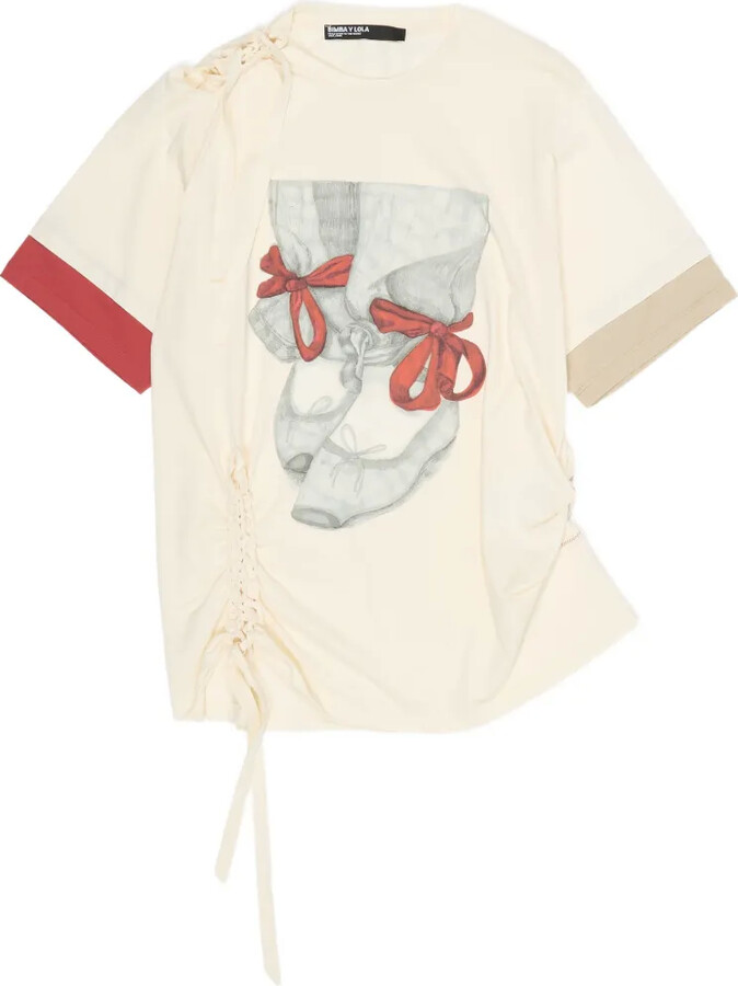 Bimba y Lola graphic-print ruched T-shirt