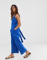 Thumbnail for your product : Moon River overall jumpsuit with wrap front and tie back