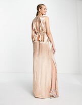 Thumbnail for your product : Topshop bridesmaid ruffle peplum maxi dress in blush
