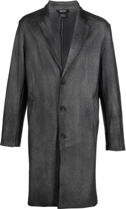 Avant Toi Painted-Effect Merino-Wool Overcoat