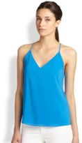 Thumbnail for your product : Alice + Olivia Stretch Silk Double-Strap Camisole Top