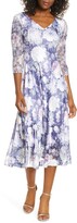 Thumbnail for your product : Komarov Lace Sleeve Charmeuse Midi Dress