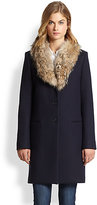 Thumbnail for your product : Theory Belize Coyote Fur-Trimmed Coat