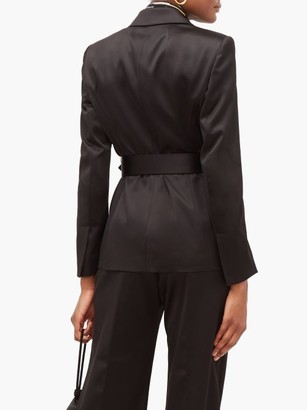 Peter Pilotto Belted Single-breasted Satin Jacket - Black