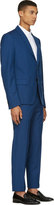 Thumbnail for your product : Alexander McQueen Blue Wool Classic Candy Stripe Suit
