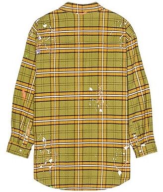 Palm Angels PXP Painted Overshirt in Green - ShopStyle Long