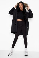Thumbnail for your product : boohoo Tall Faux Fur Hood Trim Parka Coat