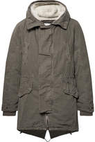 Thumbnail for your product : Yves Salomon Shearling-Trimmed Cotton Hooded Parka with Detachable Down Lining - Men - Army green