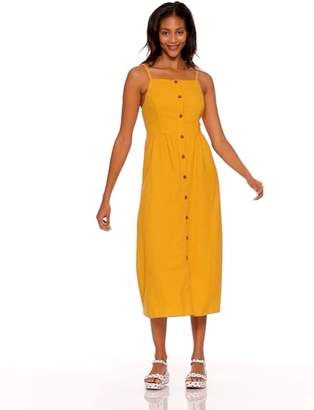 Old Navy Square-Neck Button-Front Linen-Blend Midi for Women