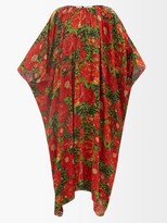 Thumbnail for your product : The Vampire's Wife The Spooky Rose-print Crepe Kaftan - Red Print