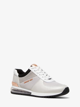 allie embellished leather and canvas trainer