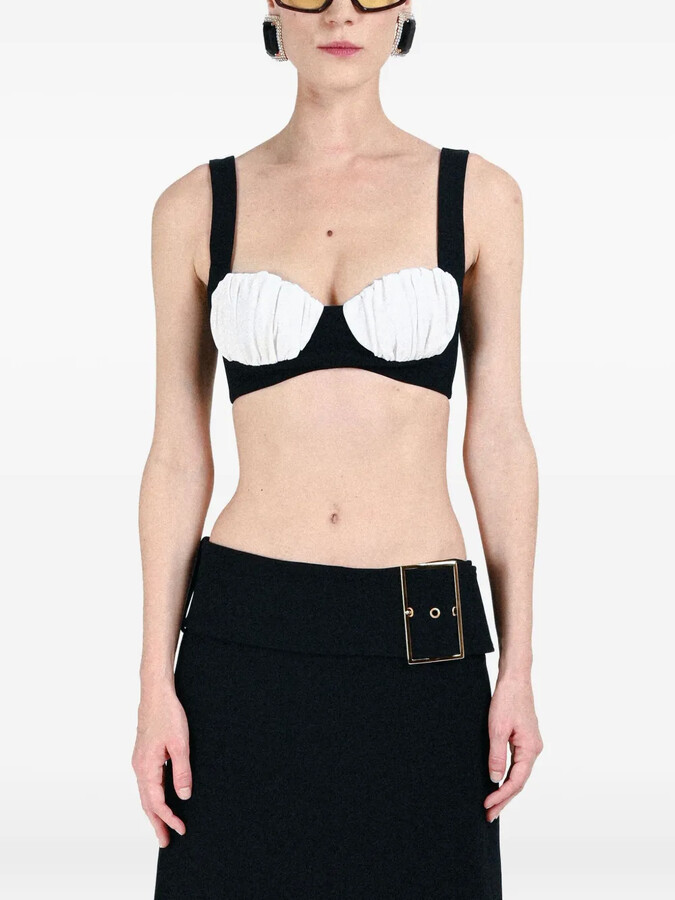 ROWEN ROSE Gathered-Cup Bra