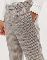 Thumbnail for your product : ASOS DESIGN Tall drop crotch tapered crop smart pants in wool mix in beige
