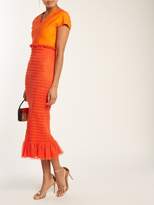 Thumbnail for your product : Emilio De La Morena Tamara Dionne Silk Blend Smocked Dress - Womens - Orange