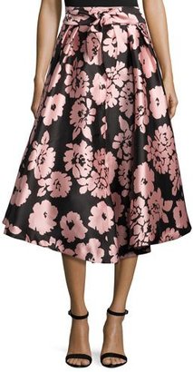 Milly Jackie Floral-Print A-Line Midi Skirt, Light Pink