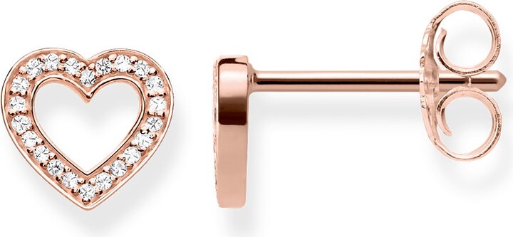 Thomas Sabo Women Stud Earrings Heart Rose Gold 925 Sterling