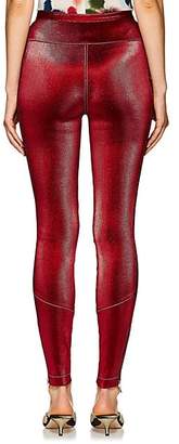 Area Women's Esme Stretch-Lamé Zip-Front Leggings - Red