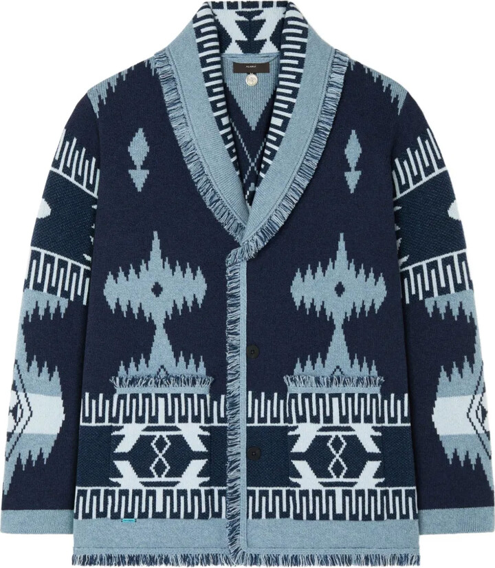 Alanui Icon jacquard fringed cardigan