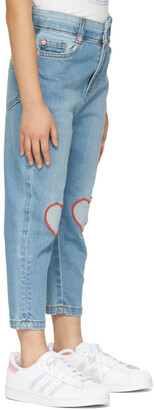 Marc Jacobs Kids Blue Heart Patch Jeans