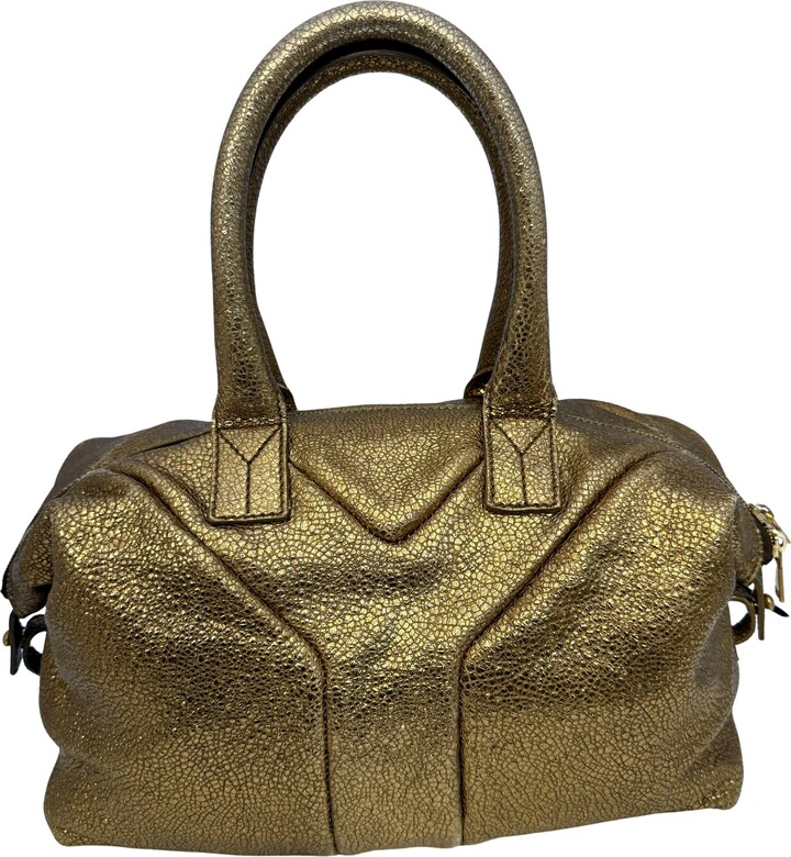 Saint Laurent Easy Y Metallic Gold Leather Sac 57 Tote Bag, Brand New