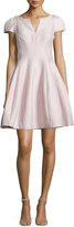 Thumbnail for your product : Halston Tulip-Skirt Split-Neck Dress, Barely Pink