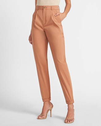 tan tapered trousers