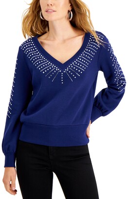 INC International Concepts Rhinestone-Embellished Sweatshirt, Created for Macy's