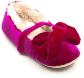 Thumbnail for your product : Ruby and Ed Velvet Bow Ballerina Slipper Girls - Orchid Pink
