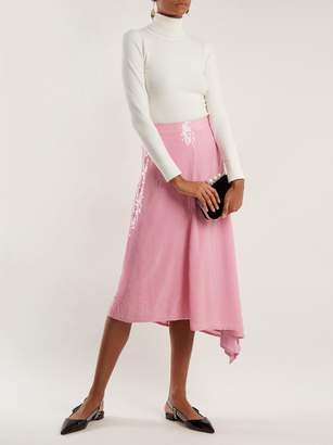MSGM Sequin Embellished Asymmetric Midi Skirt - Womens - Pink