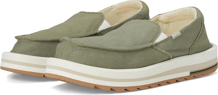 Sanuk Donna Mesa Women's Flat Shoes Olive : 5 B - Medium, Cotton/Hemp