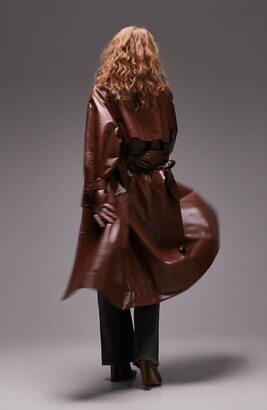 Topshop Co-Ord Faux Leather Trench Coat