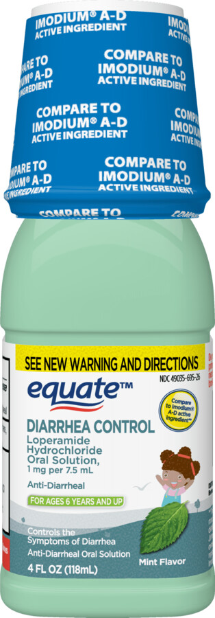 Equate Children's Diarrhea Control Loperamide Hydrochloride Oral Solution, 1 mg, Mint Flavor, Ages 6 Years and Up, 4 fl oz, Compare to Immodium® A-D Active Ingredient
