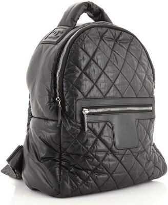 CHANEL Nylon Quilted Coco Cocoon Backpack Black 1247041