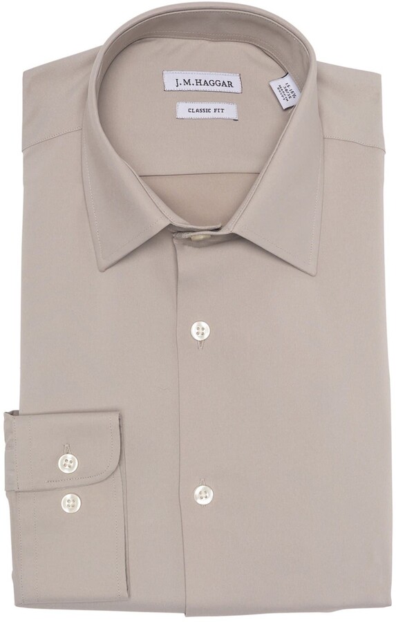 Haggar Solid Classic Fit Tech Performance Dress Shirt ShopStyle